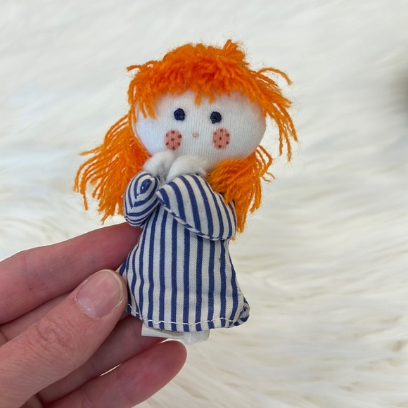 π Angel Ornament Orange Hair Blue Striped Dress HALLMARK π $1 when Bundled π - Picture 1 of 7